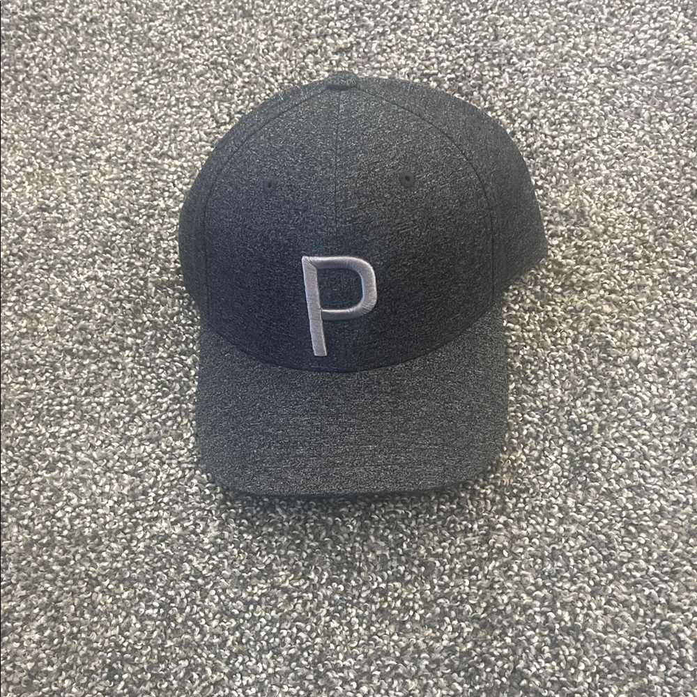 NWT Puma Golf Charcoal Trucker Cap with P Logo